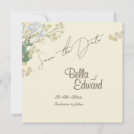 Elegant Blommig Bröllopsdag Spara Datum-kort Datumet