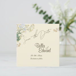 Elegant Blommig Bröllopsdag Spara Datum-kort Datumet