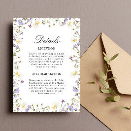 Elegant Blommig Bröllopsdetaljer Bifogad Kort