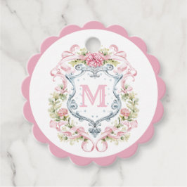 Elegant Blommig Bröllopsdusch Monogram Gåvor Etiketter