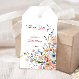 Elegant Blommig Bröllopsdusch Tack Presentetikett