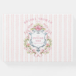 Elegant Blommig Bröllopsfest Crest Gästböcker