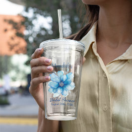 Elegant Blommig Bröllopsfest i Blått Take Away Mugg