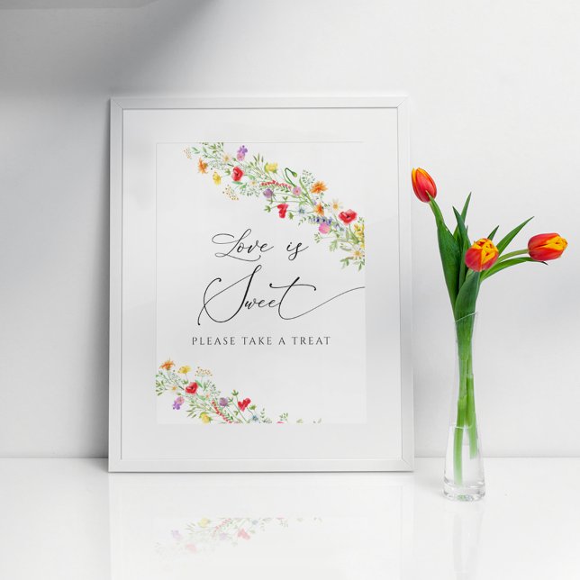 Elegant blommig bröllopsfest kärlek är sött affisc poster (Skapare uppladdad)