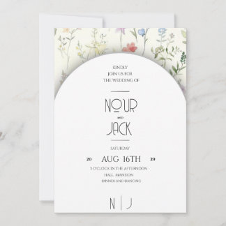 Elegant Blommig Bröllopsinbjudan – Anpassningsbar Inbjudningar