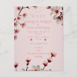 Elegant blommig bröllopsinbjudan design S Vykort