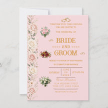 Elegant Blommig Bröllopsinbjudan