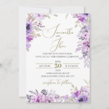 Elegant Blommig Bröllopsinbjudan