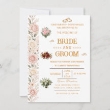 Elegant Blommig Bröllopsinbjudan