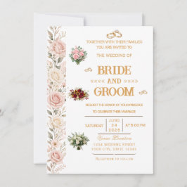 Elegant Blommig Bröllopsinbjudan Inbjudningar