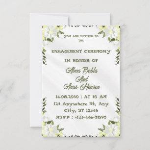 Elegant Blommig Bröllopsinbjudan Inbjudningar