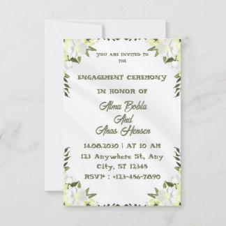 Elegant Blommig Bröllopsinbjudan Inbjudningar