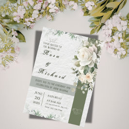 Elegant Blommig Bröllopsinbjudan Inbjudningar
