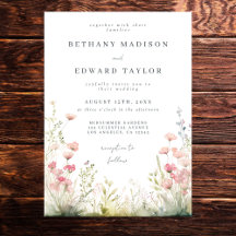 Elegant Blommig Bröllopsinbjudan