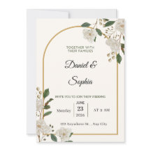 Elegant Blommig Bröllopsinbjudan
