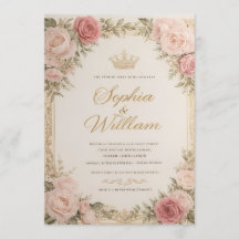 Elegant Blommig Bröllopsinbjudan Kort