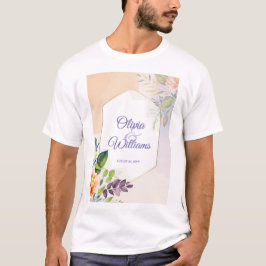 Elegant blommig bröllopsinbjudan mall t shirt