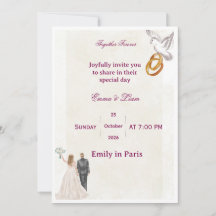 Elegant Blommig Bröllopsinbjudan | RomaInvitation