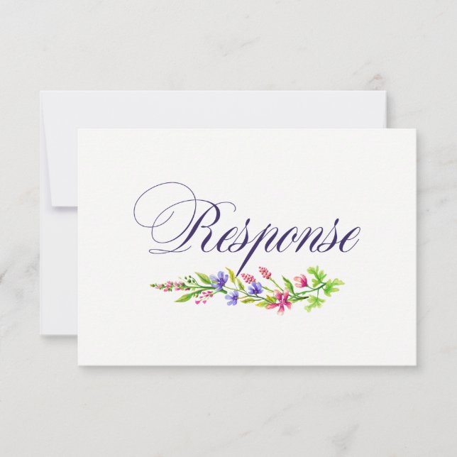 Elegant Blommig Bröllopsinbjudan RSVP/Svarsbrevkor OSA Kort (Framsida)