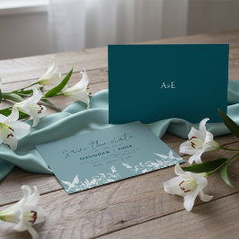 Elegant Blommig Bröllopskort för Save the Date OSA Kort