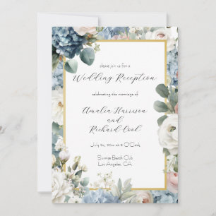 Elegant Blommig Bröllopsmottagnings Inbjudningskor Inbjudningar