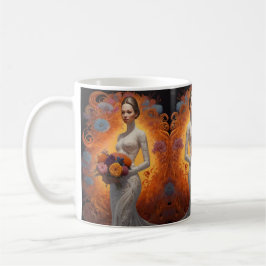 Elegant Blommig Brud Bröllopssamling Kaffemugg
