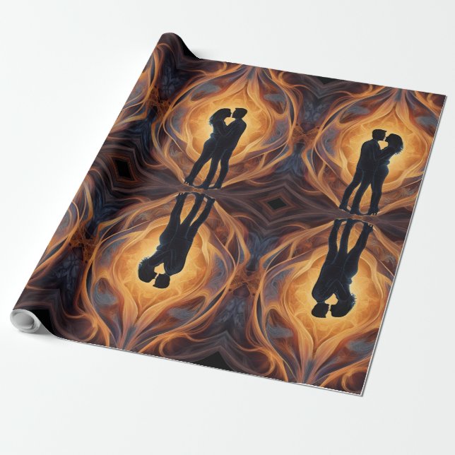 Elegant Blommig Brud Bröllopssamling Presentpapper (Utrullad)