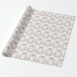 Elegant Blommig Brud Crest Presentpapper