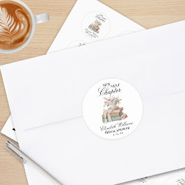 Elegant Blommig Brudfest för Hennes Nästa Kapitel Runt Klistermärke