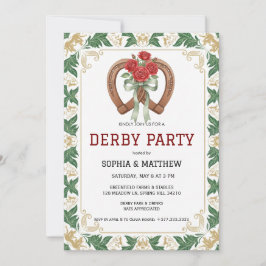 Elegant Blommig Derby-fest Invitation Inbjudningar