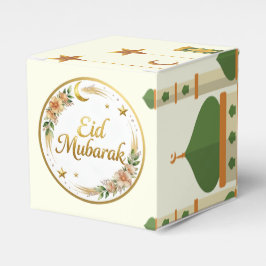 Elegant Blommig Eid Mubarak Guld Moské Presentaskar