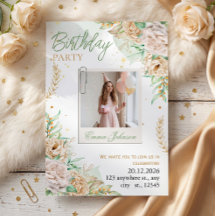 Elegant Blommig Födelsedag