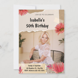 Elegant blommig födelsedagsinbjudningskort inbjudningar