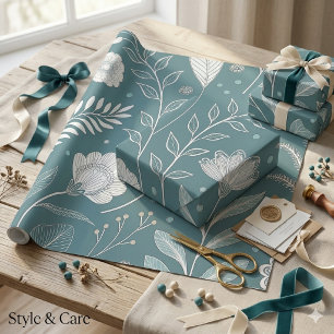 Elegant Blommig Genomskinlig Abstrakt Present Presentpapper