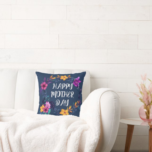 Elegant Blommig Glad Mors Dag Personlig Namn Kudde (Soffa)