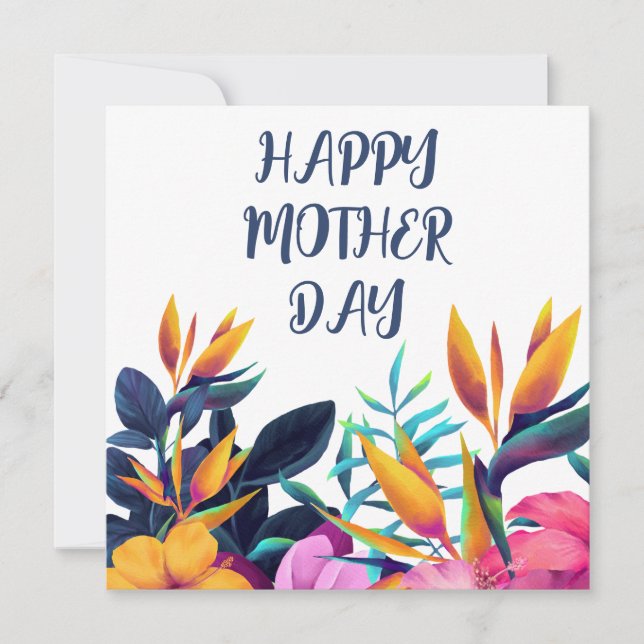 Elegant Blommig Glad Mors Dag Personlig Tack Kort (Framsida)
