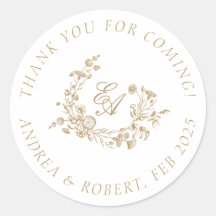 Elegant Blommig Guld Tack För Att Du Kom 