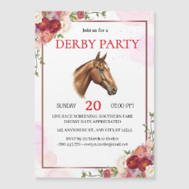 Elegant Blommig Häst Derby Festinladning 