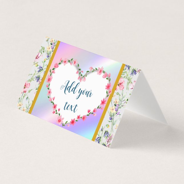 Elegant Blommig Hjärt Ram: för Varje Tillfälle Kort (Framsida)