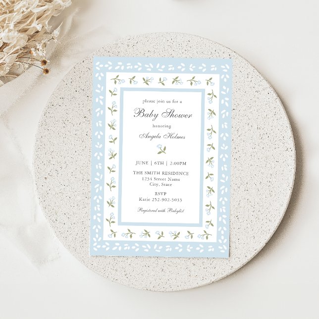 Elegant Blommig Kant Baby Shower Inbjudan (Skapare uppladdad)