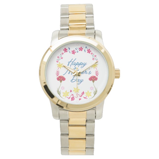 Elegant Blommig Konst för Mors Dag Armbandsur (Framsida)
