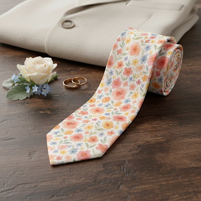 Elegant Blommig Konstnärlig Mönster Slips (Skapare uppladdad)