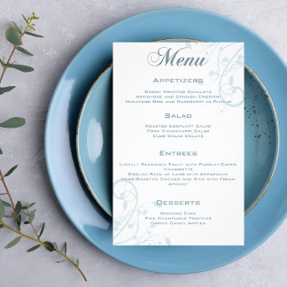 Elegant Blommig Ljus Lila Bröllopsmeny Folder Flygblad