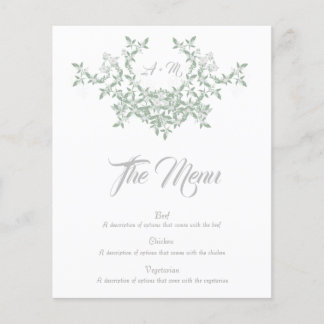 Elegant Blommig Meny med Initialer