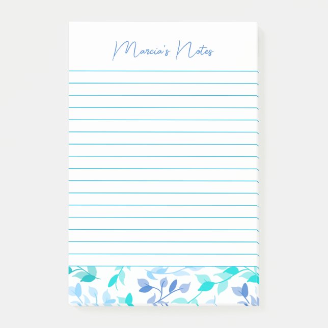 Elegant Blommig Modern Personlig Post-it Block (Framsida)