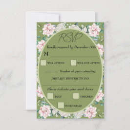 Elegant Blommig Omfamning Bröllopssvarskort OSA Kort