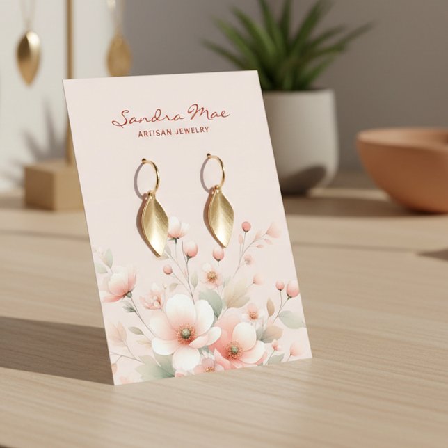 Elegant Blommig Örhänge Smycken Presentkort Visitkort (Skapare uppladdad)