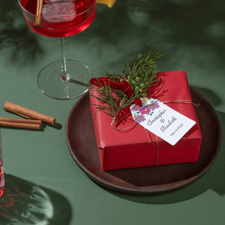 Elegant Blommig Personlig Bröllop Presentetikett