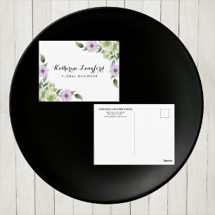 Elegant Blommig Postkort Anpassningsbar Mall Vykort
