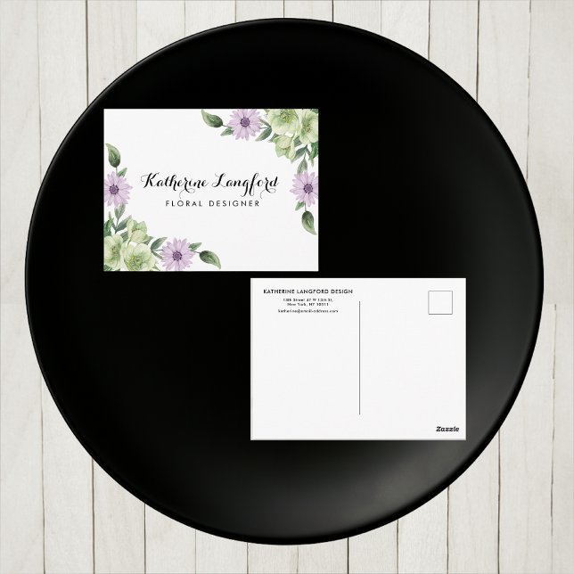 Elegant Blommig Postkort | Anpassningsbar Mall Vykort (Skapare uppladdad)